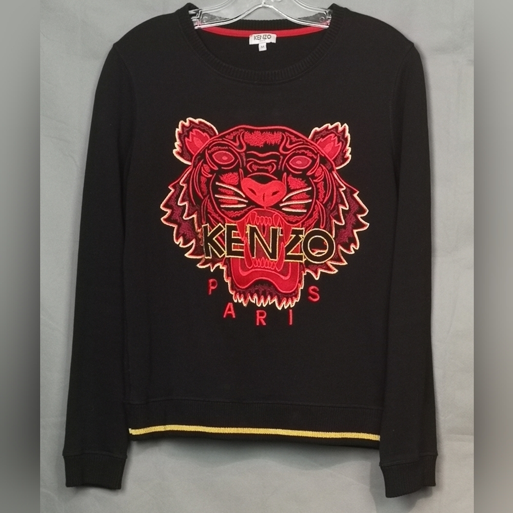 KENZO classic ribbed trim sweatshirt size L